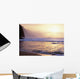 Hawaii, Kauai, Na Pali Coast, Beach At Sunset, Cliffs In Background Wall Mural