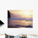 Hawaii, Kauai, Na Pali Coast, Beach At Sunset, Cliffs In Background Wall Mural