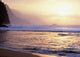 Hawaii, Kauai, Na Pali Coast, Beach At Sunset, Cliffs In Background Wall Mural