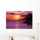 Hawaii, Maui, Beautiful Tropical Sunset With Palm Tree Wall Mural