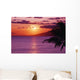 Hawaii, Maui, Beautiful Tropical Sunset With Palm Tree Wall Mural
