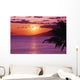 Hawaii, Maui, Beautiful Tropical Sunset With Palm Tree Wall Mural