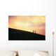 Hawaii, Couple Running Along A Hill At Sunset Wall Mural