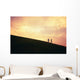 Hawaii, Couple Running Along A Hill At Sunset Wall Mural