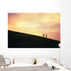 Hawaii, Couple Running Along A Hill At Sunset Wall Mural