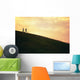 Hawaii, Couple Running Along A Hill At Sunset Wall Mural