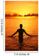 Silhouette Of Woman Wading In The Ocean At Sunrise Wall Mural