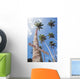 Fiji, Vanua Levu, Tall Coconut Trees And Sign Beware Of Falling Nuts Wall Mural