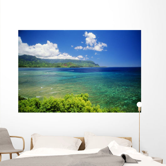 Hawaii, Kauai, Hanalei Bay And Bali Hai, Warm Afternoon Wall Mural