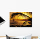 Hawaii, Kauai, Poipu, Tropical Sunset With Palm Fronds Wall Mural