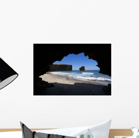 Hawaii, Lanai, Pu'u Pehe, Sweetheart Rock Seen From Sea Cave Wall Mural