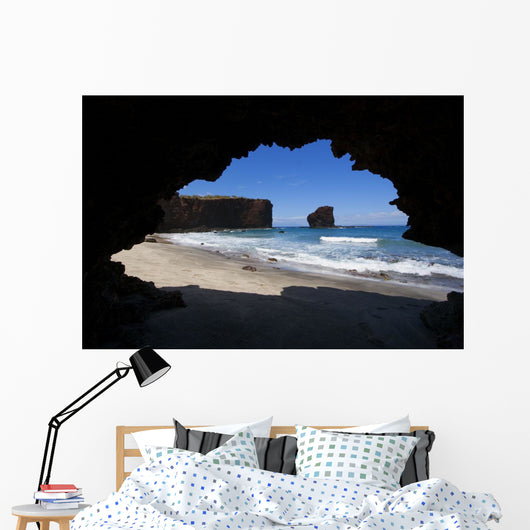 Hawaii, Lanai, Pu'u Pehe, Sweetheart Rock Seen From Sea Cave Wall Mural