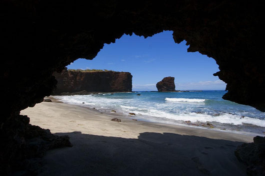 Hawaii, Lanai, Pu'u Pehe, Sweetheart Rock Seen From Sea Cave Wall Mural