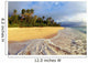 Fiji, Waves Washing Onto Tropical Beach, Palm Trees, Cloudy Sky Wall Mural