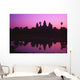 Cambodia, Angkor Wat, Silhouette Of Temple At Sunrise Wall Mural