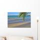 Footprints In The Sand At Lanikai Beach Palm Frond And Mokulua Islands Wall Mural