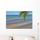 Footprints In The Sand At Lanikai Beach Palm Frond And Mokulua Islands Wall Mural