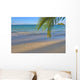 Footprints In The Sand At Lanikai Beach Palm Frond And Mokulua Islands Wall Mural