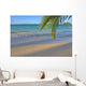 Footprints In The Sand At Lanikai Beach Palm Frond And Mokulua Islands Wall Mural