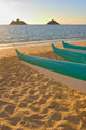 Hawaii, Oahu, Outrigger Canoes On Lanikai Beach At Sunrise Wall Mural
