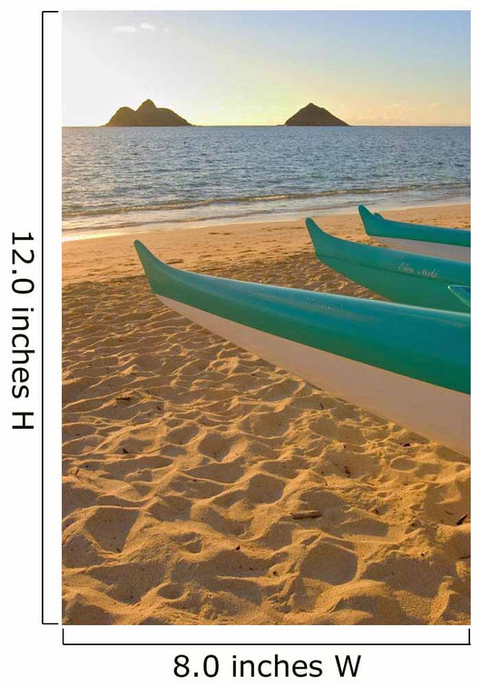 Hawaii, Oahu, Outrigger Canoes On Lanikai Beach At Sunrise Wall Mural