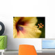 Extreme Close-Up Of Yellow And Red Hibiscus Flower With Stamen Wall Mural
