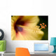 Extreme Close-Up Of Yellow And Red Hibiscus Flower With Stamen Wall Mural