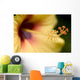 Extreme Close-Up Of Yellow And Red Hibiscus Flower With Stamen Wall Mural
