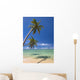 Palm Trees Lean And Cast Shadow On Beach Wall Mural