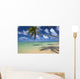 Lone Palm Tree Leaning Over Beach With Shadow Wall Mural