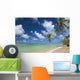 Hawaii, Palm Tree Leaning Over Beach, Polarized Sky, Turquoise Ocean Wall Mural