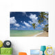 Hawaii, Palm Tree Leaning Over Beach, Polarized Sky, Turquoise Ocean Wall Mural