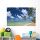 Hawaii, Palm Tree Leaning Over Beach, Polarized Sky, Turquoise Ocean Wall Mural