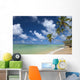 Hawaii, Palm Tree Leaning Over Beach, Polarized Sky, Turquoise Ocean Wall Mural