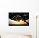 Tree Swing Silhouetted Against Beach And Calm Ocean At Sunrise Wall Mural