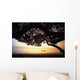 Tree Swing Silhouetted Against Beach And Calm Ocean At Sunrise Wall Mural