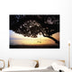 Tree Swing Silhouetted Against Beach And Calm Ocean At Sunrise Wall Mural
