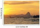 Pier And Mountains At Sunset Golden Orange Sky Wall Mural