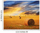 Golden sunset over farm field Wall Mural