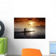 Native Man Kayaking In Warm Sunset A56E Wall Mural