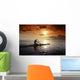 Native Man Kayaking In Warm Sunset A56E Wall Mural