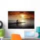 Native Man Kayaking In Warm Sunset A56E Wall Mural