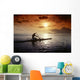 Native Man Kayaking In Warm Sunset A56E Wall Mural