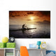 Native Man Kayaking In Warm Sunset A56E Wall Mural