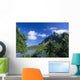 French Polynesia, Bora Bora, Coastal Shot, Mountains With Water A56A Wall Mural