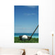 Golf Ball And Driver, Ocean In Blurred Background Wall Mural