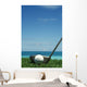 Golf Ball And Driver, Ocean In Blurred Background Wall Mural