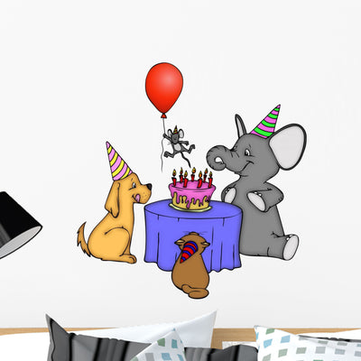 Birthday Party Party Children Wall Decal shown on a wall