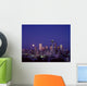 Downtown Skyline With Moonrise Twilight Overview A50E Wall Mural
