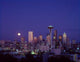 Downtown Skyline With Moonrise Twilight Overview A50E Wall Mural